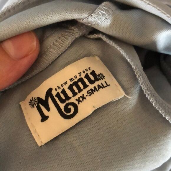 NWT Show Me Your Mumu Jenn steel blue Maxi Dress XXS - Picture 6 of 9